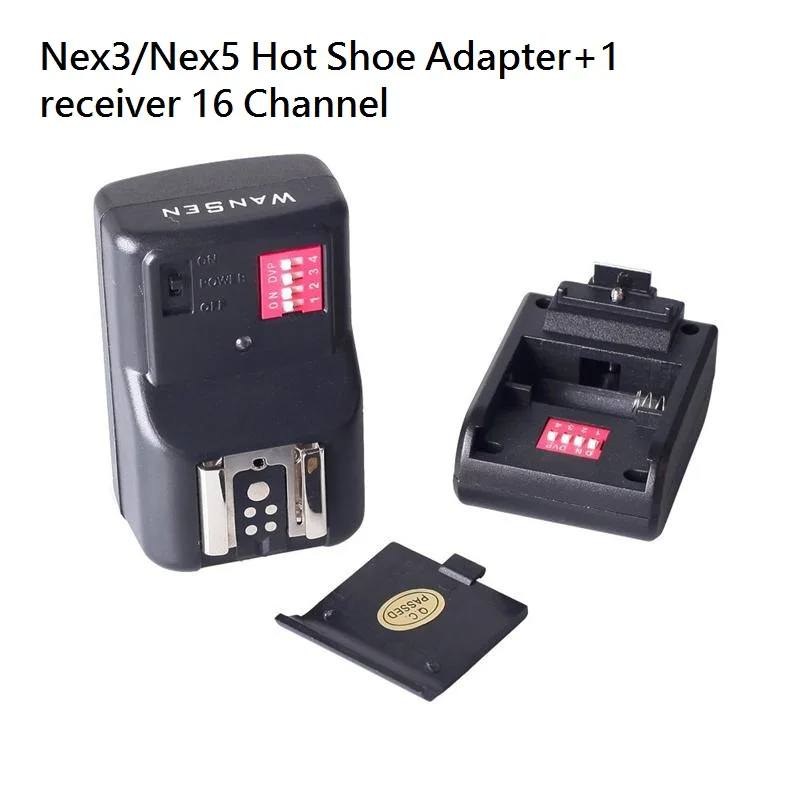 

Wansen 16 Channels Wireless Flash Trigger Hot Shoe Adapter with Receiver for Sony NEX 3 5 5N 5C 5R