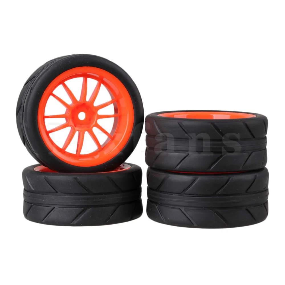 

Mxfans 4 x RC 1:10 On Road Car Arrow Pattern Rubber Tyre & 12-Spoke Wheel Rim