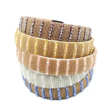 30 мм широкий белый кристалл Бусины лента для волос Стразы повязка на голову для модных женщин девочек украшения для волос