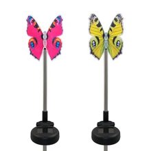 2 шт. солнечные бабочка Кол путь лампочки с меняющимся цветом фонарь для столба светодиодные лампы газона для украшения сада Водонепроницаемый