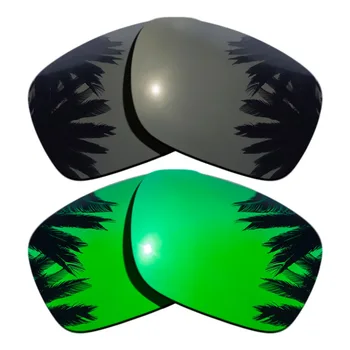 

(Black+Green Mirrored Coating) 2-Pairs Polarized Replacement Lenses for Holbrook Frame 100% UVA & UVB Protection