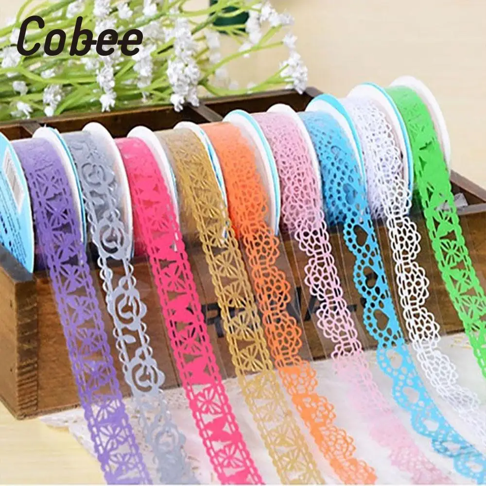 

Cobee Roll of DIY Album Washi Tape Lace Pattern Decorative Sticky Paper Masking Decor Sticker Office Art Supplies