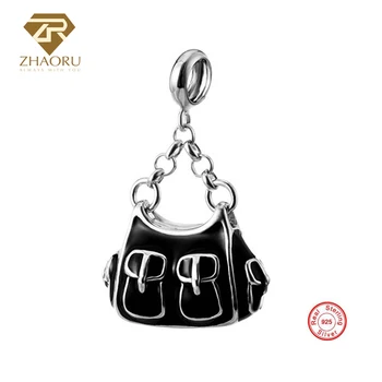 

Zhaoru 925 Sterling Silver Red Enamal Pendant Charm Pendant Fit Bracelet & Bangle & Necklace Fashion Jewelry Women Bag Charm