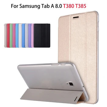 

Case For Samsung Galaxy Tab A 8.0 T380 T385 SM-T385 2017 8.0 inch Cover Funda Tablet PU Leather Flip Folding Folio Skin Shell
