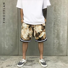 Новинка, мужские летние шорты в стиле хип-хоп, шорты в цветочек, клетчатую полоску kanye West, шорты с большим карманом, уличные шорты-шаровары