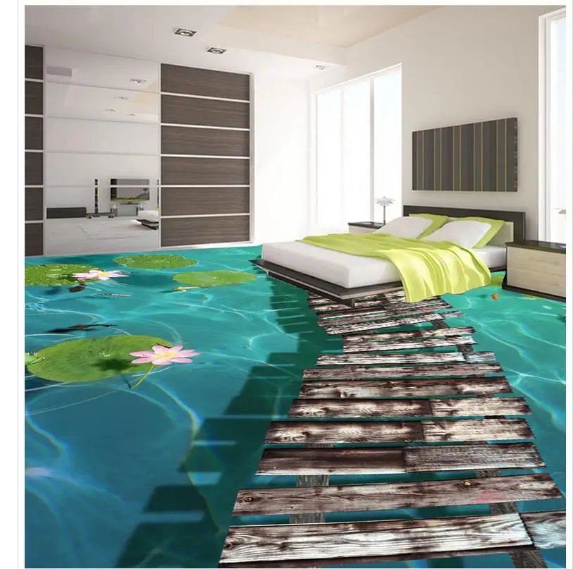 

Custom Any Size 3D Curtain Blackout Shade Window Curtains Hetang Wooden Bridge 3D Painting Curtains For Bedroom