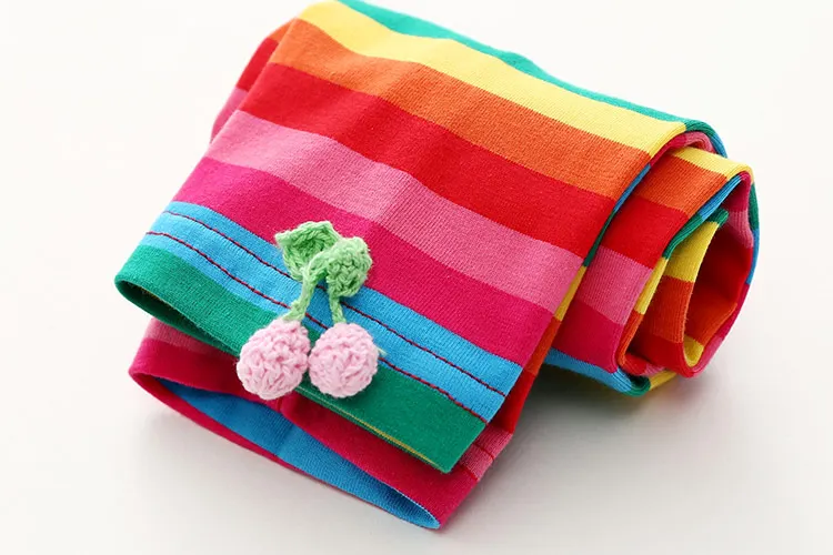 2016 Summer Strawberry Clothing Baby Child Girl Colourful Striped Knee Length Leggings (3)