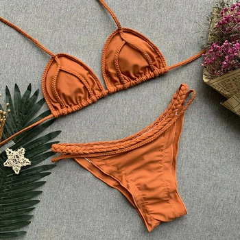 

Womens Sexy Bikinis 2019 Mujer 2 Piece Swimsuit Summer Beach Bathing Suit Triangle Bikini Set Push Up Padded Swimwear Monokini