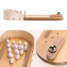 Wooden Mini Desktop Bowling Sports Interactive Game Fun Toy Baby Kids Creative Intelligence Development Gift Toys