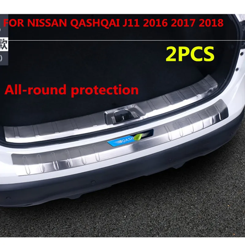 

Stainless Steel Rear Trunk Bumper Protector Rear Scuff Plate Rear Door Sill FOR NISSAN QASHQAI J11 2016 2017 2018