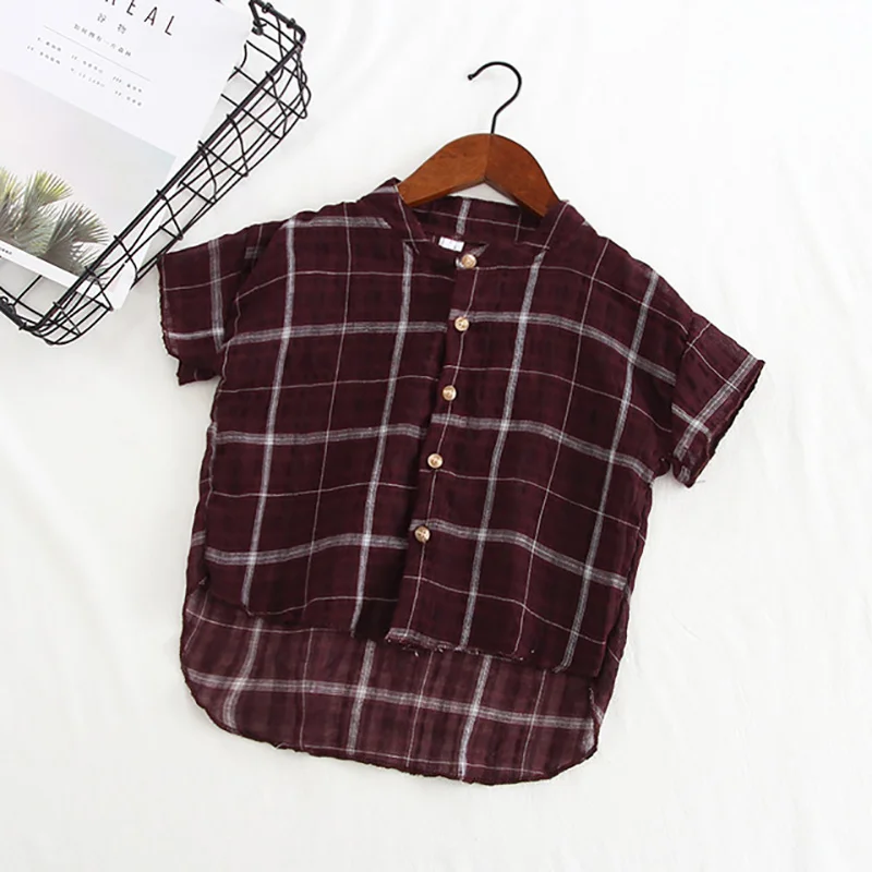 WOTTAGGA 2019 Children Boys Shirts Summer Kids Baby Shirt For Boy Short Sleeve Tops Child Boys Clothes Toddler Boy Blouse