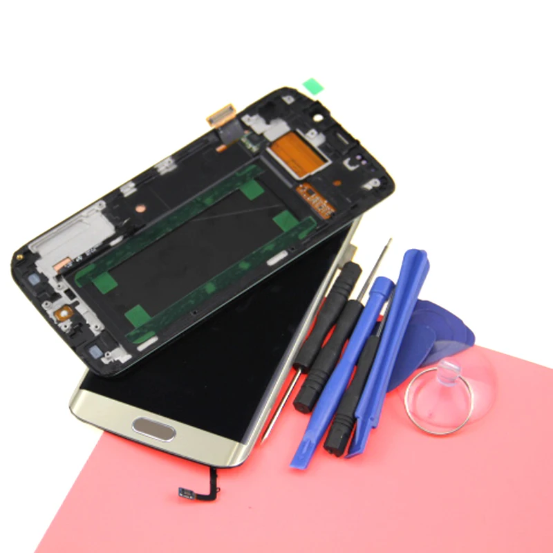Display Super AMOLED for SAMSUNG Galaxy s6 edge LCD + Frame G925 G925F G925I Touch Screen Digitizer Replacement | Мобильные телефоны