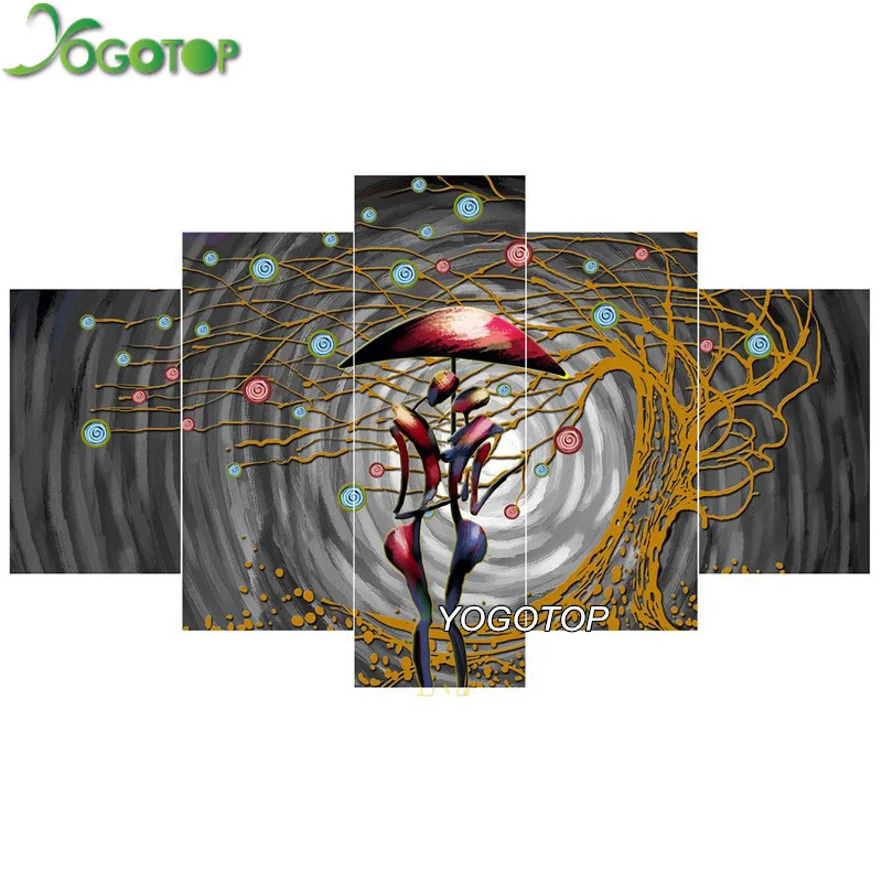

YOGOTOP DIY Diamond Painting Cross Stitch Kits Full Diamond Embroidery Abstract couple 5D Diamond Mosaic Needlework 5pcs ML113