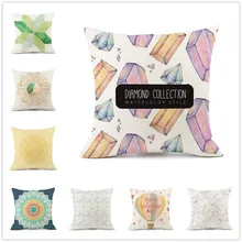 Abstract Geometry Cushion Cover Mandala Marble Print Linen Pillowcase Valentine's Day Home Decor for Sofa Chair Decorative Cover