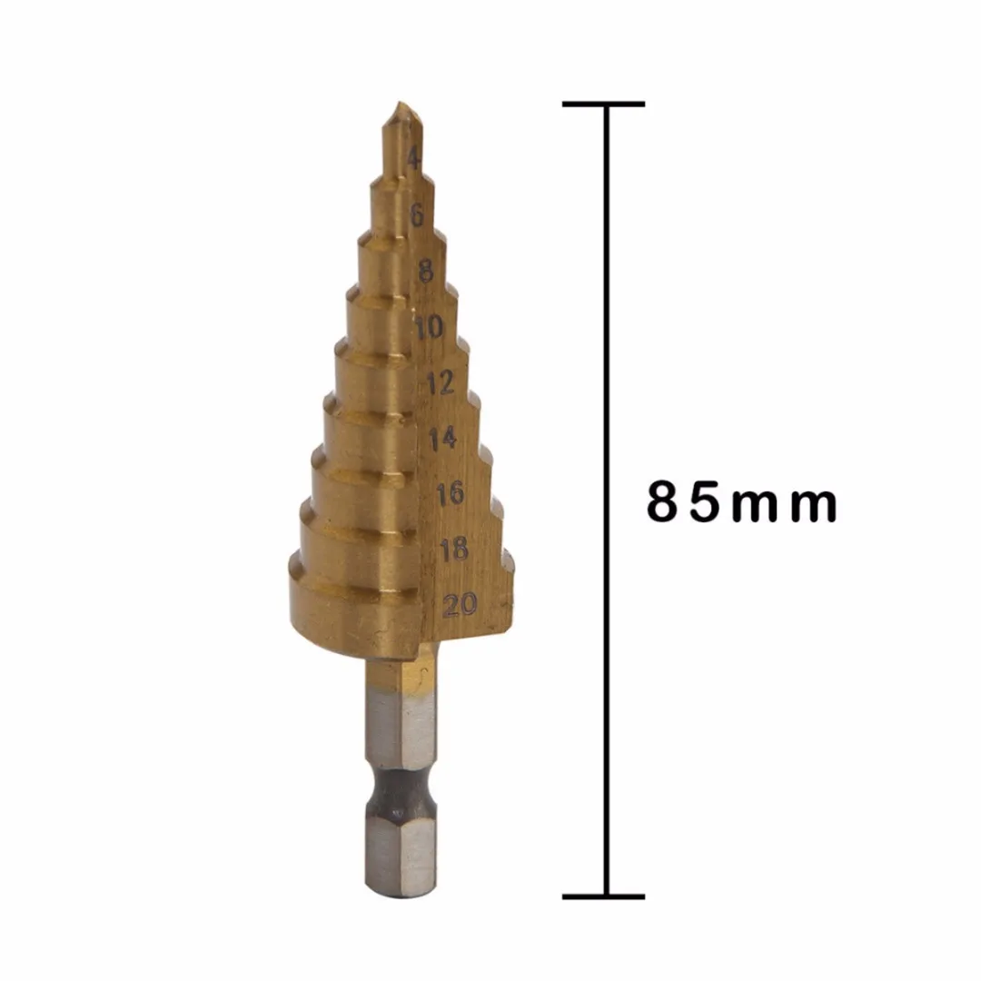 3 шт. HSS стальная титановая ступенчатая сверла с центром перфоратор шаг конус Cutt инструменты металлические сверла набор для