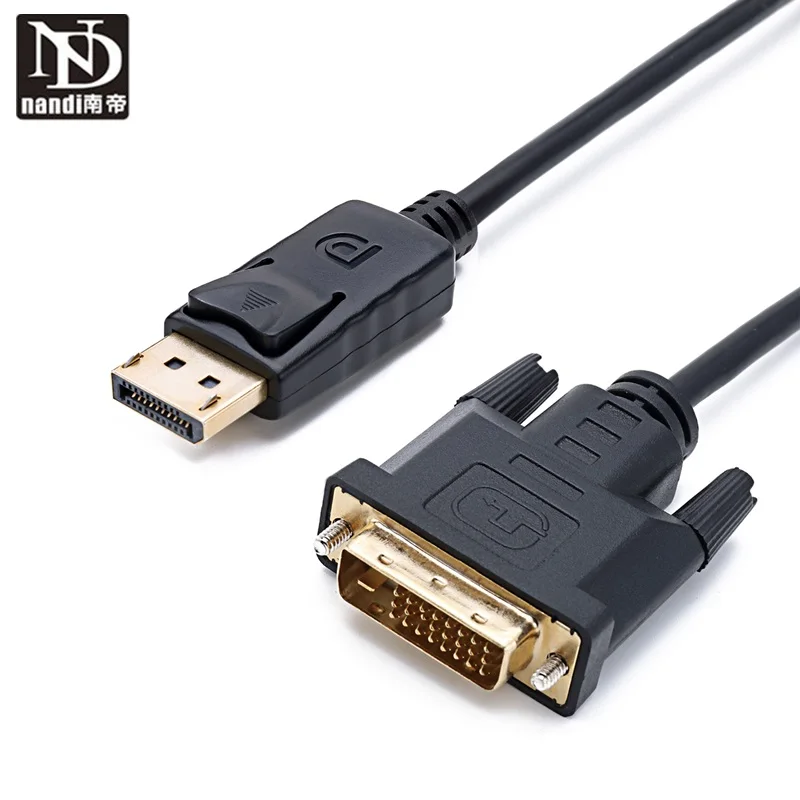 DP TO DVI Cable 2M DisplayPort Plug to DVI D 24+1 Gold Plated Dual Link