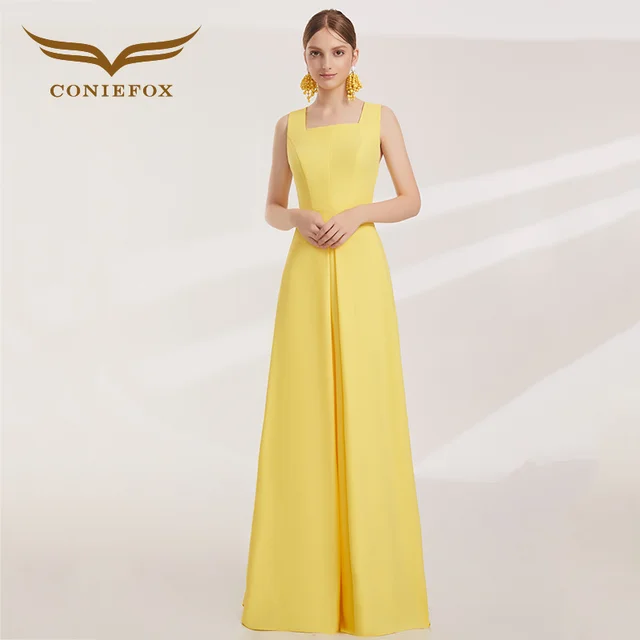 Simple Yellow Long Formal Dresses