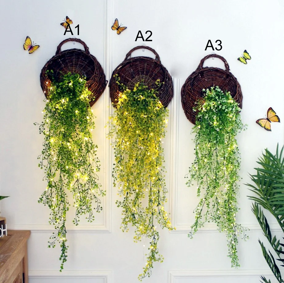

Admiralty flower LED Wall basket flowers simulation plant wall decorations Artificial firefly lamp flower with lights