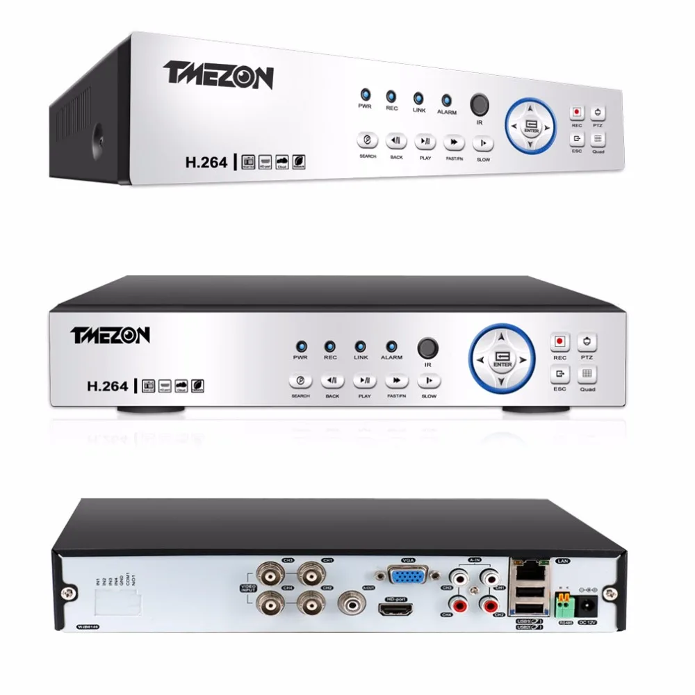 Tmezon HD 4CH 1080P DVR NVR HVR 3 в 1 усовершенствованная система видеонаблюдения Поддержка