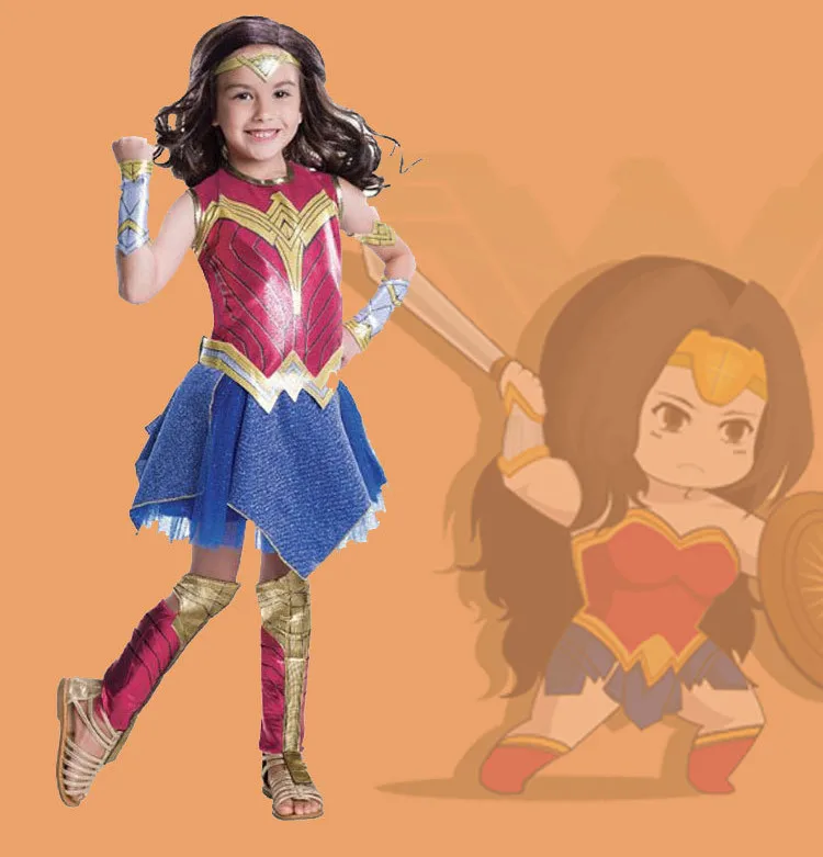 New Polyester Wonder Woman avengers endgame cosplay jacket dress Childrens Day party zeemeerminstaart for girls