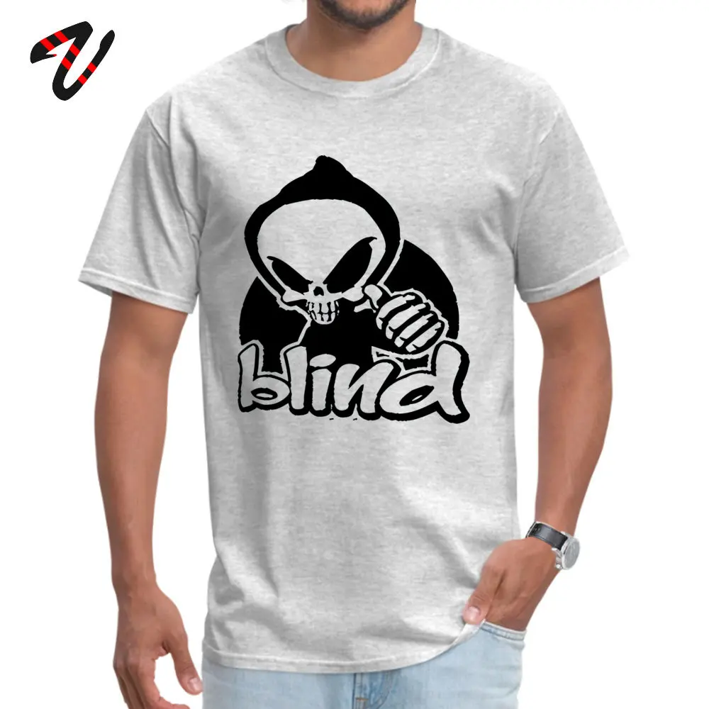 Dominant Men's T Shirts Round Collar Short Sleeve Cotton Blind skeleton. Tops Shirt Personalized Top T-shirts Wholesale Blind skeleton.10956 grey