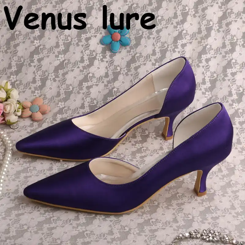 purple court shoes mid heel