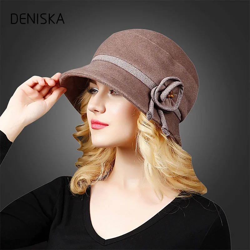Дениска режим Femmes Automne Hiver де лайне вводной Dames Laine Fedora шапо АВЭК Arc Кэпот