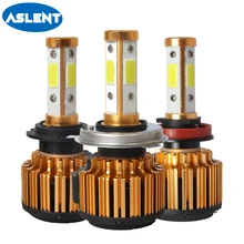 Buy Aslent Car Headlight Mini H7 LED H4 LED Bulb With COB Chip 100W 10000LM 6500K Fog Light 12V/24V Auto H8 H11 9004 9005 9006 Lamps Free Shipping