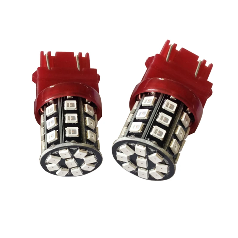 Красный Автомобильный Стайлинг 12 В 24 T20 7443 w21/5 Вт 2835 33SMD светодиодная лампа для