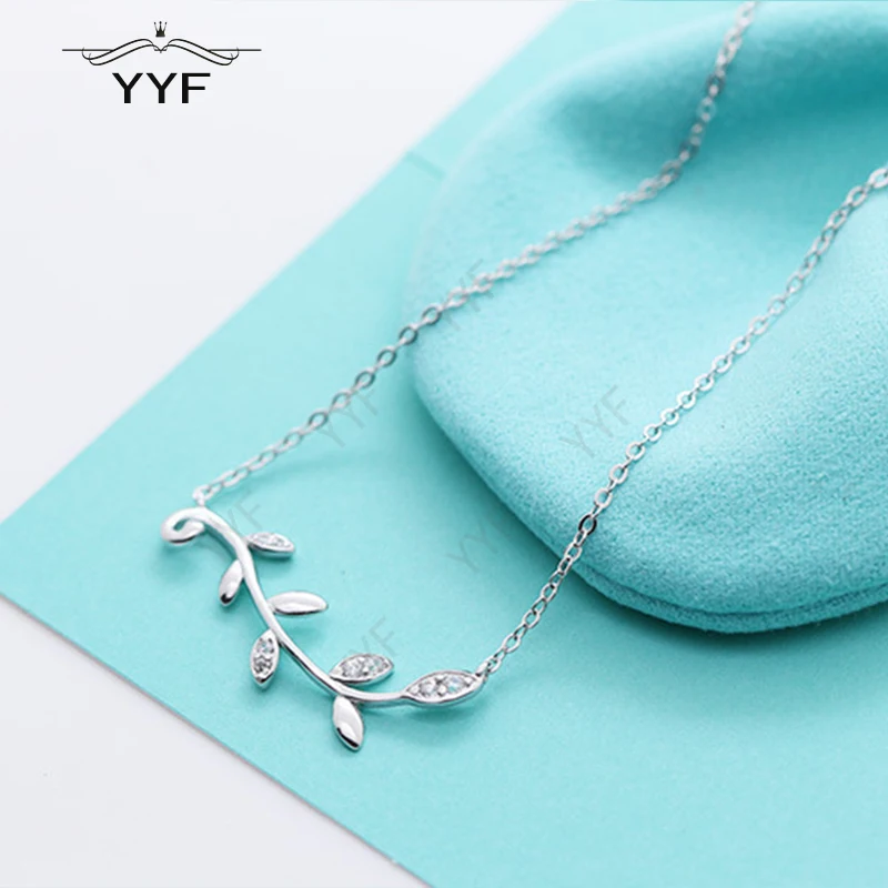 

TIFF S925 Silver Leaf Necklace Originally 1:1 High Quality Charming Clavicle Chain Suitable for Valentine's Day Gift Jewelry PY