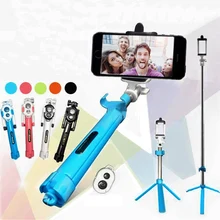 Foldable Bluetooth Shutter Selfie Stick + Tripod Monopod Sticks Remote Control Stand Holder For iPhone Xiaomi Android Phones