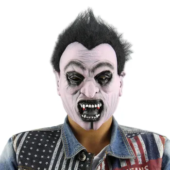 

Creepy Scary Halloween Cosplay Costume Mask For Adults Party Decoration Props funny man mask horror latex clown mask hood