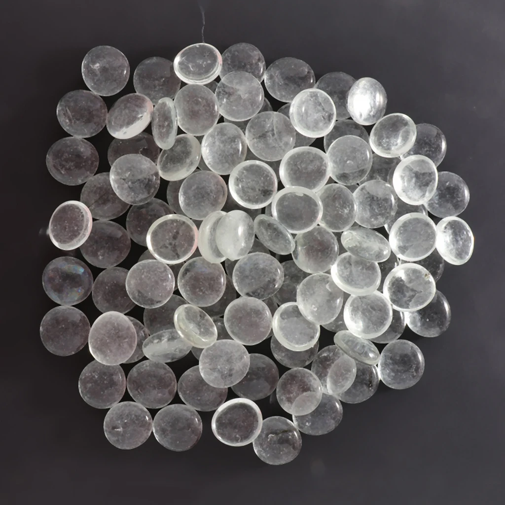 100Pcs Glass Stone Clear Marbles Fish Tank Pebbles Flat Bottom Round Top Features Florist Supplies
