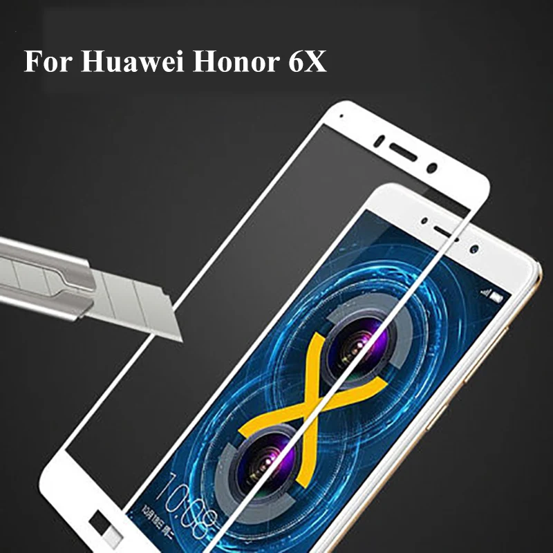 Золотое ультратонкое закаленное стекло 9H для Huawei Honor6X 6X полное покрытие Защитная