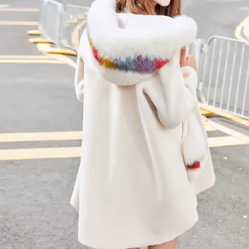 

New Real Fur Coat Autumn Winter Jacket Women Clothes European Vintage Wool Coat Elegant Manteau Femme Hiver Fox Fur Coats Z1089