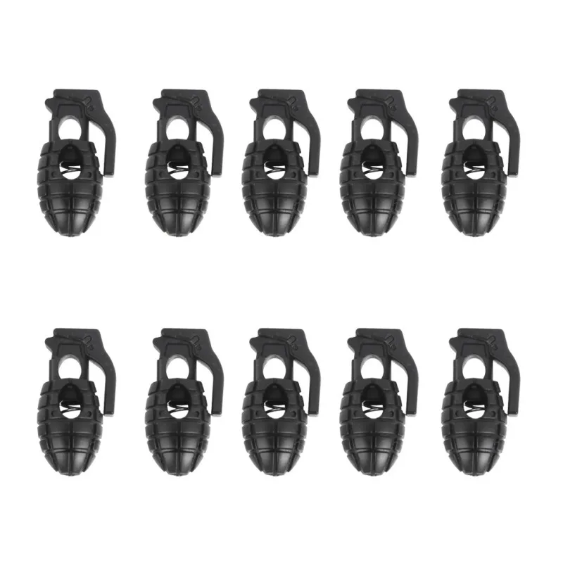 

10Pcs/Set Plastic Popular Shoelace Stop Single Spring Clasp Cord Hole Locks Clip Tightening String Non-slip