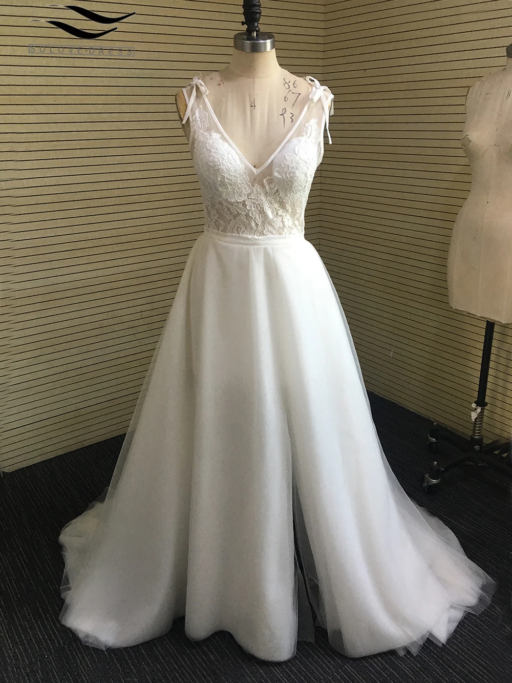 Solove Beach Wedding Dress A Line 12 Layers Vintage Wedding Dress