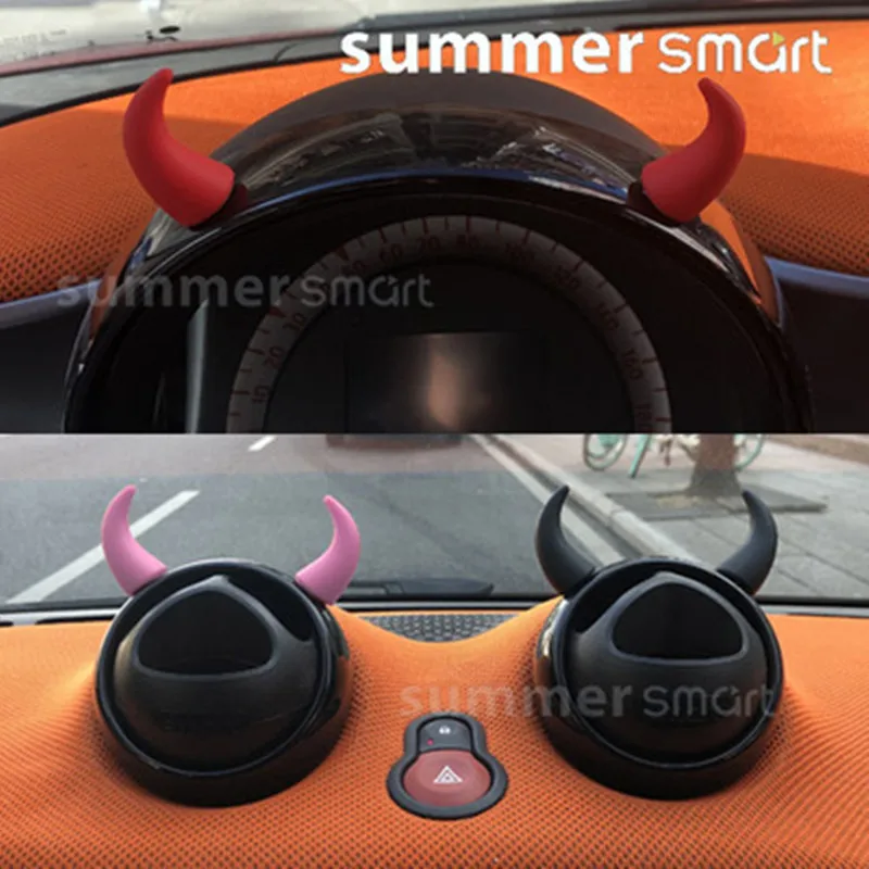 

Free shipping 2pcs/lot Plastic Devil horn car body for Mercedes-Benz smart car Accessories
