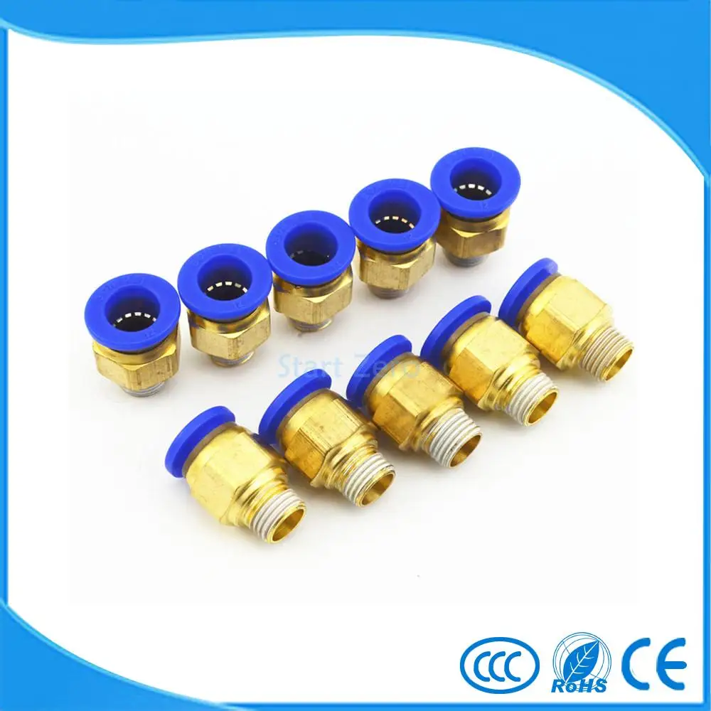 

10x12mm Tube X 1/4" Male Thread Quick Connector Pneumatic Air Fittings PC12-02