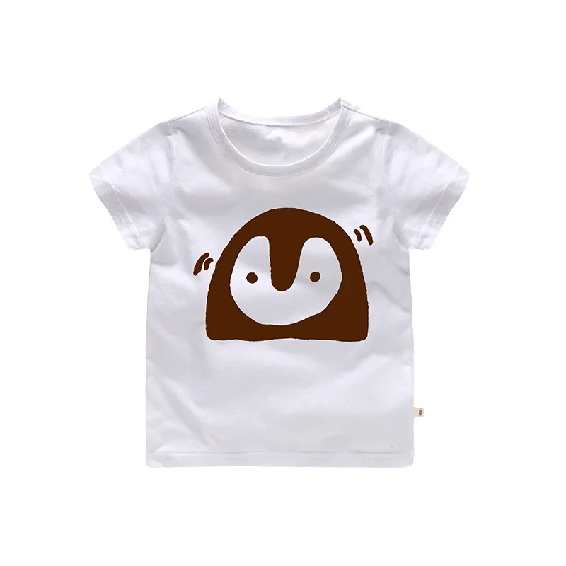 С принтом "Ленивец" Повседневное летняя хлопковая футболка для маленьких мальчиков футболки для девочек детские футболки для девочек возрастом от Для детей от 2 до 8 лет