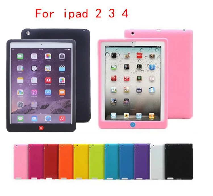 

Candy Color Soft Jelly Silicone Rubber TPU Case capa fundas For iPad 2 3 4 Gel Case Skin Shell Back Cover For Apple iPad 2 3 4