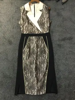 

The new summer 2020 lace stitching wrap dress