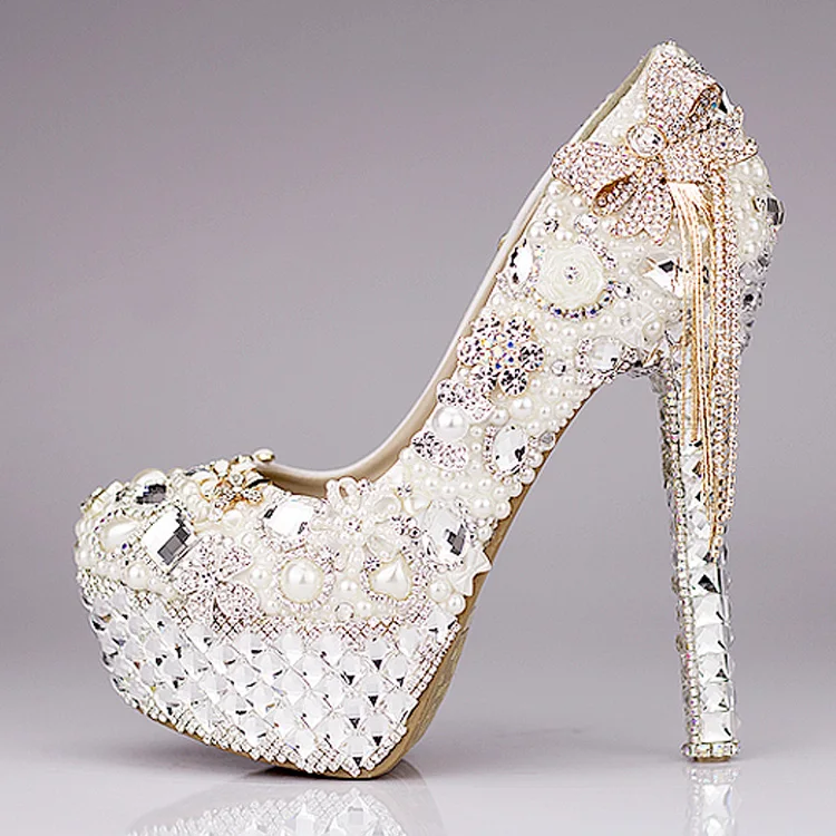 Women S Wedding Luxury Shoes Sale Online Diamond Bow Super High