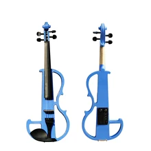 Высокое качество, синий 4/4 скрипка отправить скрипка Жесткий Чехол, ручная работа белая электрическая скрипка с линиями электропередачи и части скрипки