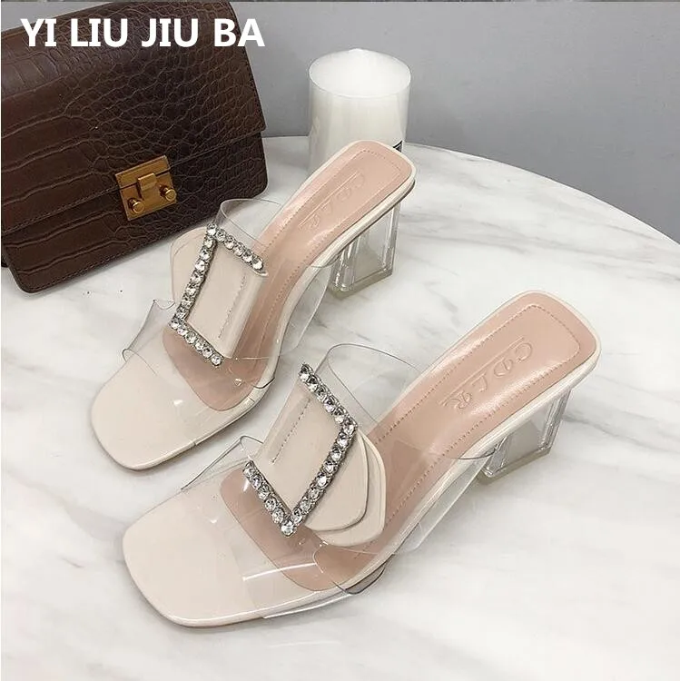 

2019 Women shoes Casual Summer high heel Beach Slippers buckle Slippers Shoes Fashion Woman Leisure Footwear zapatos mujer **825