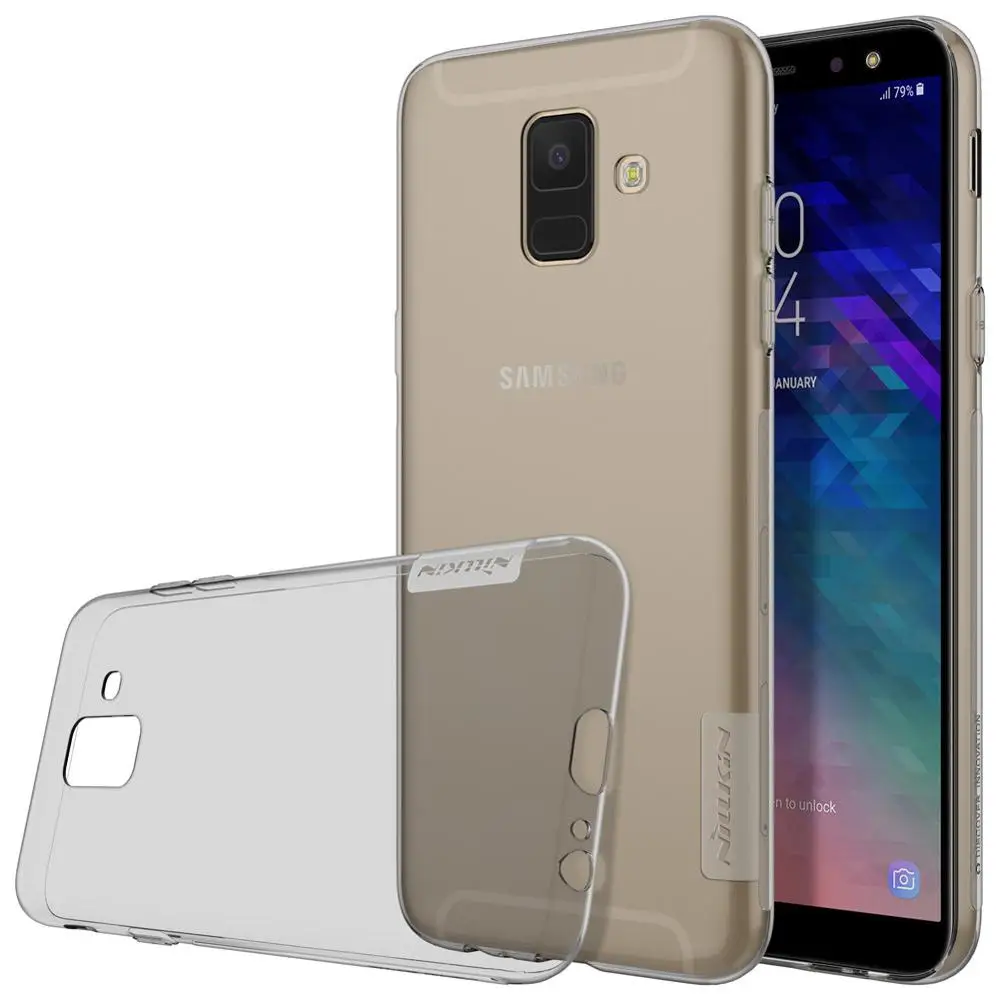 For Samsung Galaxy A6 Galaxy A6 Plus NILLKIN Nature TPU Soft Back Cover Case With Retail Package - Цвет: Grey