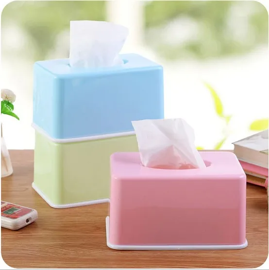 1PC Plastic Tissue Box Dispenser Paper Home Car Toilet Napkins Holder