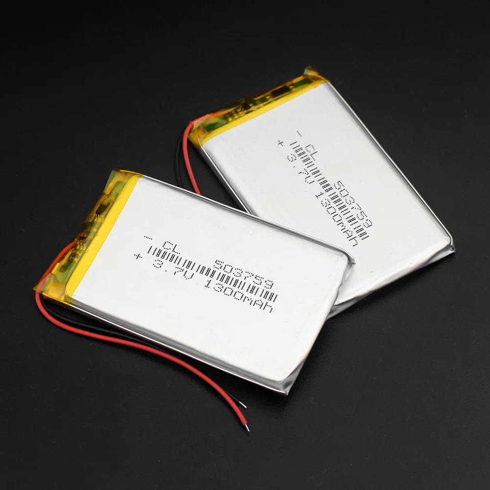 503759 литий-ионная Lipo ячейка литий-полимерная 3,7 V 1300mAh Lipo батарея Замена для Bluetooth динамика gps PDA POS камеры