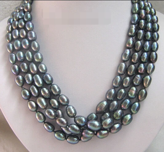 

Wholesale fast 100% Natural jewelry 80" 12mm natural black baroque freshwater pearl necklace
