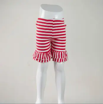 

Cotton Button Wholesale Elastic Waist Girls Icing Pants Baby Girls Toddler's Solid Layered Bottoms Pant Double Ruffle Shorts